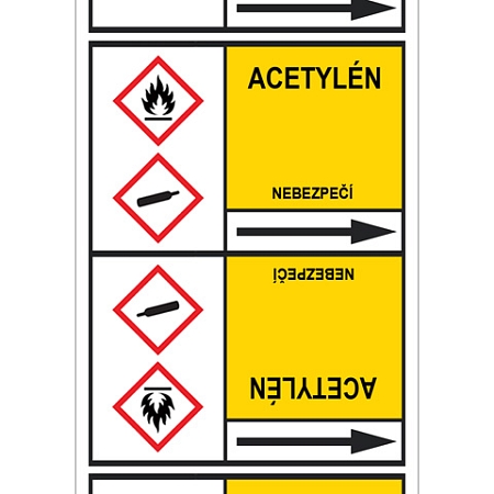 Značení potrubí, acetylén
